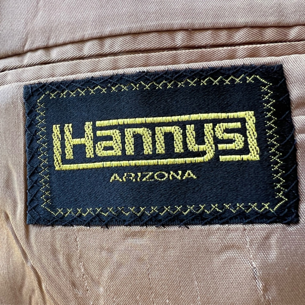 Vintage Mens 100%‎ Camelhair Sports Coat Blazer Leather Buttons Hanny's Arizona - Picture 8 of 9